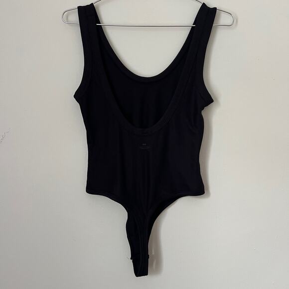 Alexander Wang x Uniqlo Heattech Black Ribbed Scoop Back Thong Bodysuit Size M - Picture 5 of 10